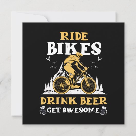 Ride Bikes Drink Beer Bicycle Mountain Bike Gift Kaart (Voorkant)