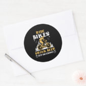 Ride Bikes Drink Beer Bicycle Mountain Bike Gift Ronde Sticker (Envelop)