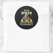 Ride Bikes Drink Beer Bicycle Mountain Bike Gift Ronde Sticker (Tas)