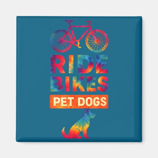 Ride Bikes Pet Dogs Bicycle Cycling Biking Dog Lov Magneet (Voorkant)
