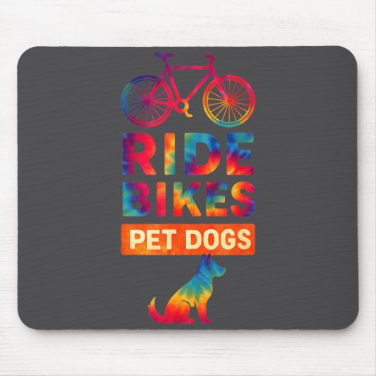 Ride Bikes Pet Dogs Bicycle Cycling Biking Dog Lov Muismat (Voorkant)