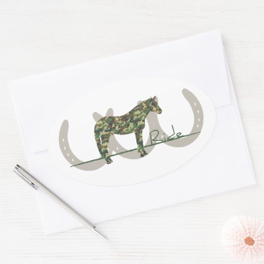 Ride Camo Ovale Sticker (Envelop)