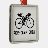 Ride Camp Chill Bikepacking Metalen Ornament (Rechts)
