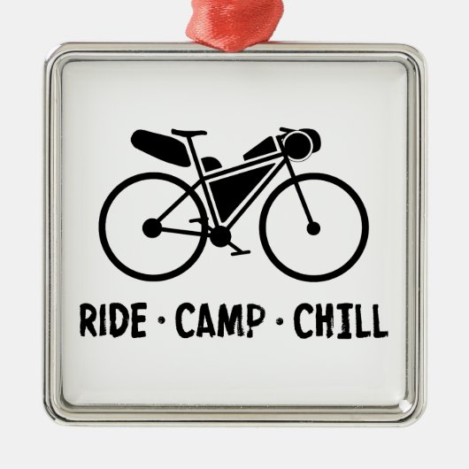 Ride Camp Chill Bikepacking Metalen Ornament (Voorkant)