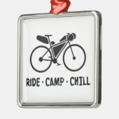 Ride Camp Chill Bikepacking Metalen Ornament (Links)