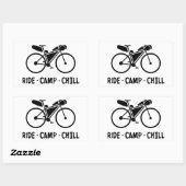 Ride Camp Chill Bikepacking Rechthoekige Sticker (Vel)