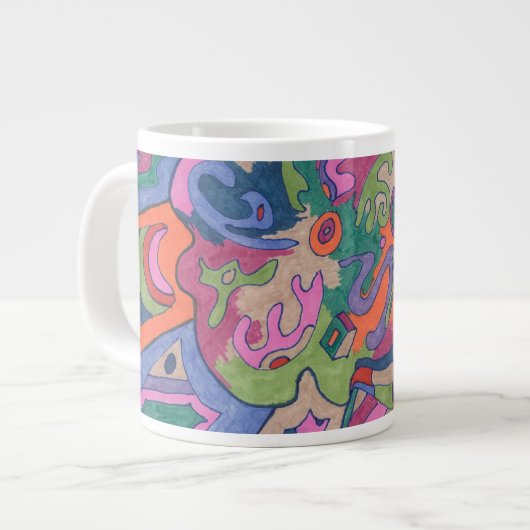 Ride de Groovy Rainbow, abstract Grote Koffiekop (Links)