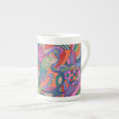 Ride de Groovy Rainbow, abstract Porselein Kop (Voorkant rechts)