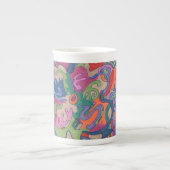 Ride de Groovy Rainbow, abstract Porselein Kop (Voorkant)