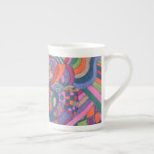 Ride de Groovy Rainbow, abstract Porselein Kop (Rechts)