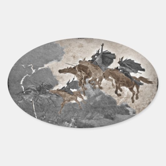 Ride de Valkyries Ovale Sticker (Voorkant)