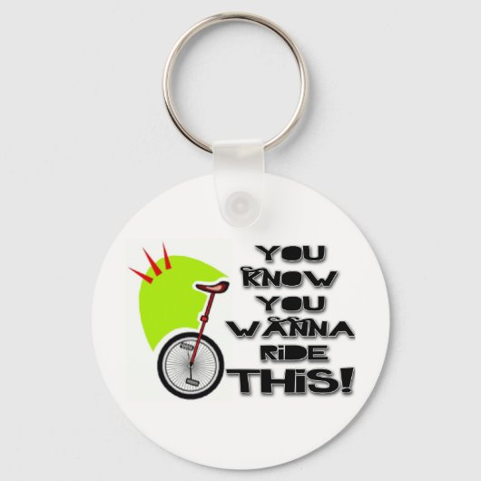 Ride deze Unicycle Sleutelhanger (Voorkant)