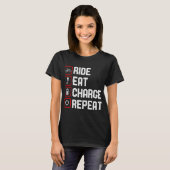 Ride Eat Charge Herhaal Grappige E-Bike T-shirt (Voorkant volledig)