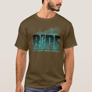 Ride Eat Sleep MTB Herhaal mountainbiking 978 T-shirt