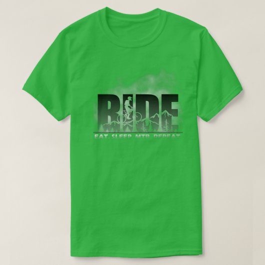 Ride Eat Sleep MTB Repeat Mountain Biking  979 T-shirt (Design voorkant)