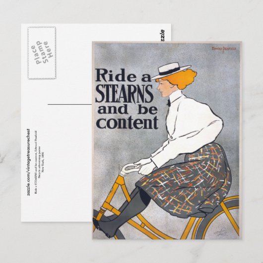 Ride een STEARNS & ben inhoud  Poster van de Cyclu Briefkaart (Voorkant / Achterkant)
