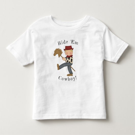 Ride 'Em Cowboy (Blond Haar) Kinder Shirts (Voorkant)