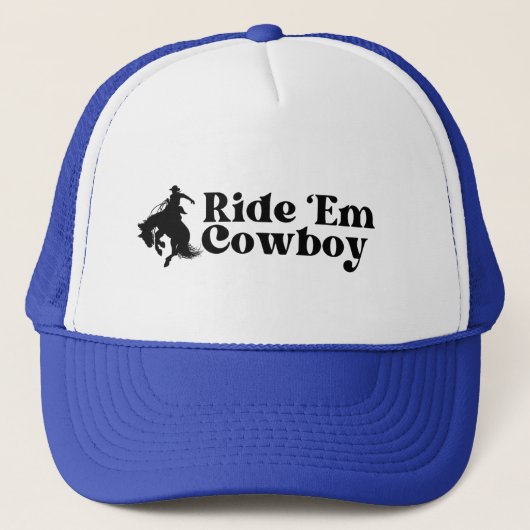 Ride Em Cowboy Trucker Hoed, Cowgirl Trucker Pet (Voorkant)