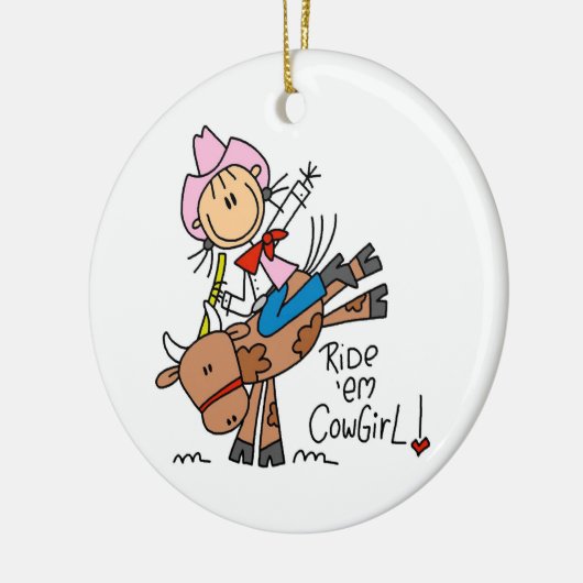 Ride Em Cowgirl T-shirts en cadeautjes Keramisch Ornament (Links)