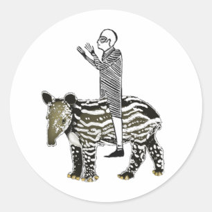 Ride em' tapir ronde sticker