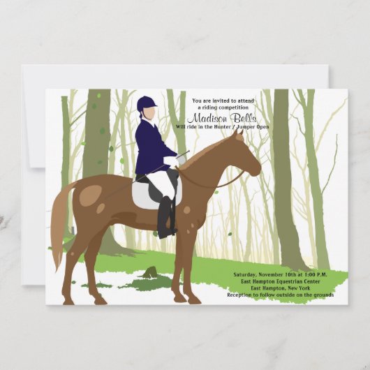 Ride Equestrian Invitation Kaart (Voorkant)