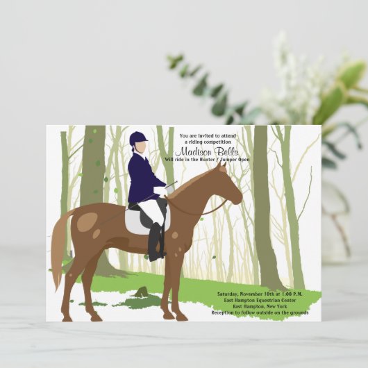 Ride Equestrian Invitation Kaart (Staand voorkant)