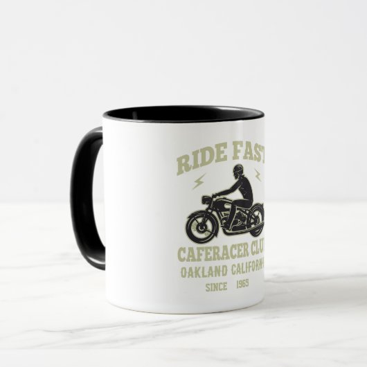 Ride Fast Cafe Racer Club Custom Mok (Voorkant links)