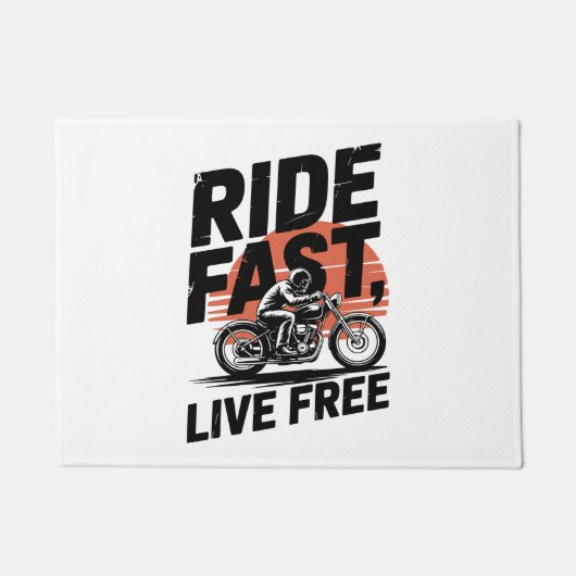 Ride Fast Live Gratis Fietser T-shirt Deurmat (Voorkant)