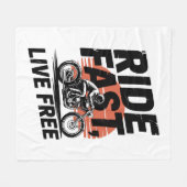 Ride Fast Live Gratis Fietser T-shirt Fleece Deken (Voorkant (Horizontaal))