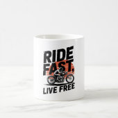 Ride Fast Live Gratis Fietser T-shirt Koffiemok (Center)