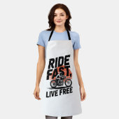 Ride Fast Live Gratis Fietser T-shirt Schort (Gedragen)