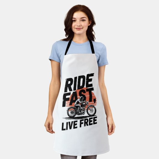 Ride Fast Live Gratis Fietser T-shirt Schort (Gedragen)