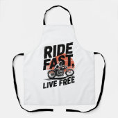 Ride Fast Live Gratis Fietser T-shirt Schort (Voorkant)
