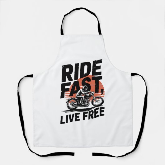 Ride Fast Live Gratis Fietser T-shirt Schort (Voorkant)