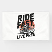 Ride Fast Live Gratis Fietser T-shirt Spandoek (Horizontaal)