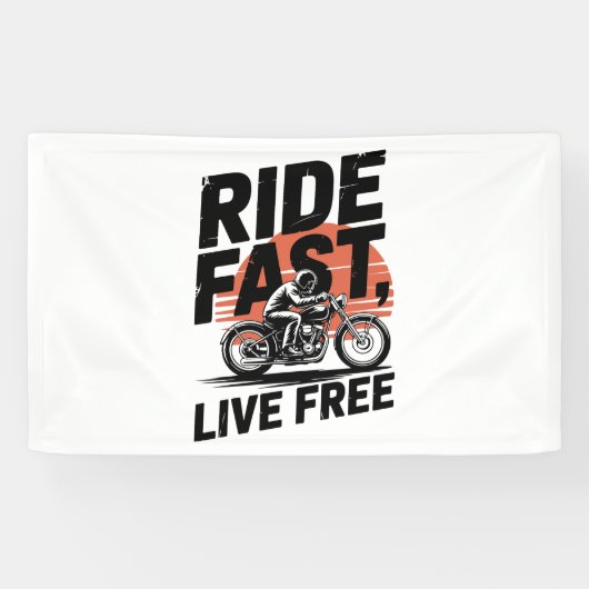 Ride Fast Live Gratis Fietser T-shirt Spandoek (Horizontaal)