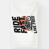 Ride Fast Live Gratis Fietser T-shirt Spandoek (Verticaal)