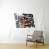 Ride Fast Live Gratis Fietser T-shirt Wandkleed (In Situ (horizontaal))