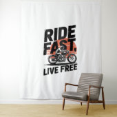 Ride Fast Live Gratis Fietser T-shirt Wandkleed (In situ)