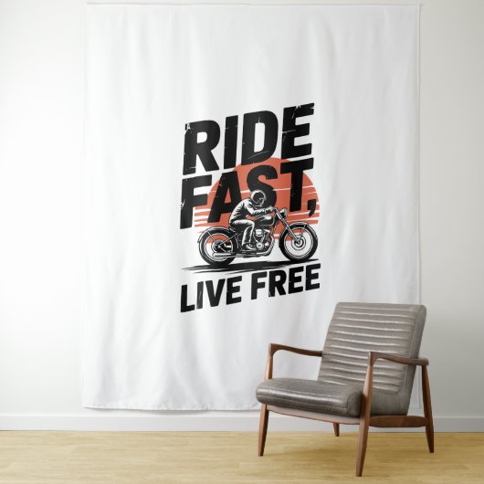 Ride Fast Live Gratis Fietser T-shirt Wandkleed (In situ)