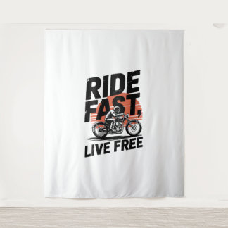 Ride Fast Live Gratis Fietser T-shirt Wandkleed
