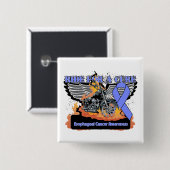 Ride for a Cure - oesofageale kanker Vierkante Button 5,1 Cm (Voorkant /achterkant)