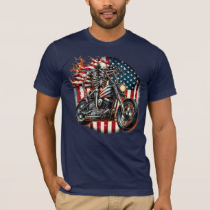 Ride Free, Burn Bright Patriotic Reaper op wielen T-shirt