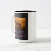 Ride Free Dream Big Paardrijder Sunset Mok (Voorkant links)