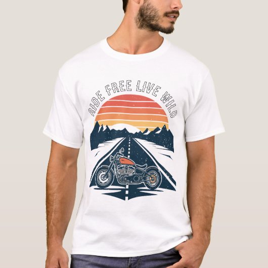 Ride Free Live Wild Motorfiets T-shirt (Voorkant)