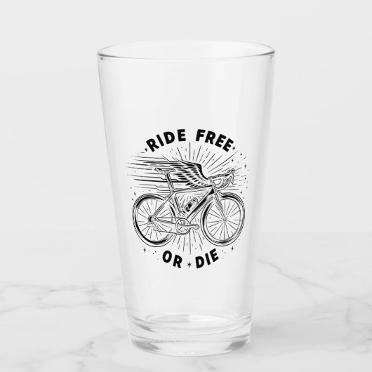Ride Free Or Die Fietsen Glas (Voorkant)