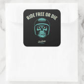 Ride Free or Die Vierkante Sticker (Tas)