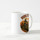 Ride Free Vintage Motorcycle Adventure Art Koffiemok (Voorkant rechts)