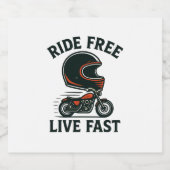 Ride Free Wine Label – Adventure Motorcycle Design Sparkling Wijnetiket (Enkel label)