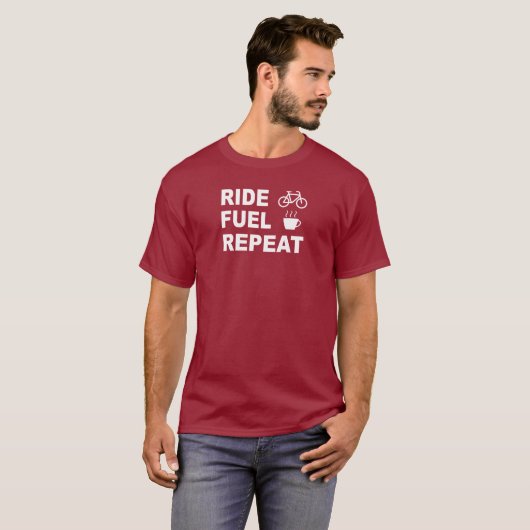 Ride Fuel herhalen T-shirt (Voorkant volledig)